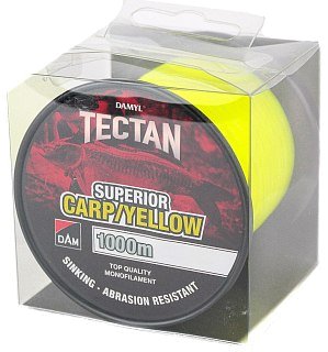 Леска DAM Tectan Superior carp 1000м 0,35мм 9,0кг 20lbs yellow - фото 1