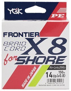 Шнур YGK Frontier Braid Cord X8 for Shore 150м PE 2,0 Сhartreuse - фото 3