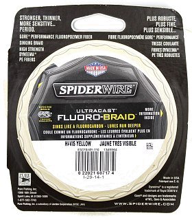 Шнур Spiderwire fluorobraid yellow 110м 0,15мм - фото 2