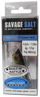 Воблер Savage Gear 3D minnow popper 4,3см 4гр  F mirror ayu - фото 1