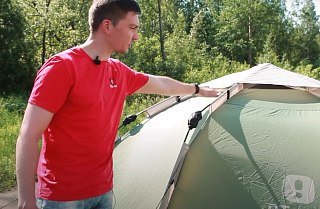 Палатка BTrace Omega 4+ быстросборная зеленый/бежевый - фото 4