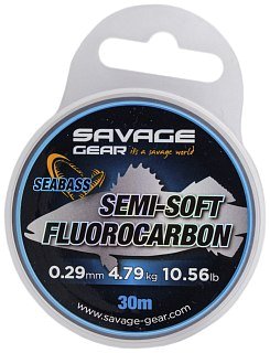 Леска Savage Gear Semi-soft fluorocarbon seabass 30м 0,29мм 4,79кг 10,56lbs clea