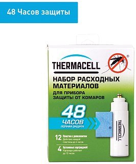 Набор запасной ThermaCell 4 газовых картриджа и 12 пластин - фото 1