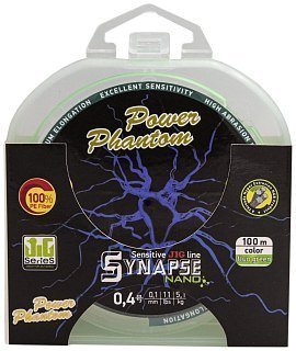 Шнур Power Phantom Synapse nano PE 100м fluo-green 0.4 5,1кг 0,1мм - фото 1
