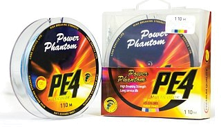 Шнур Power Phantom PE4 110м 0.6 0.12мм 5.9кг multicolor