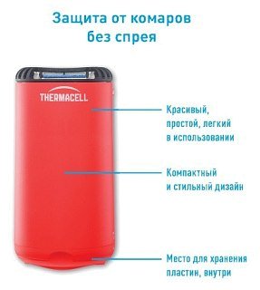 Прибор ThermaCell противомоскитный 1 картридж и 3 пластины красный - фото 9