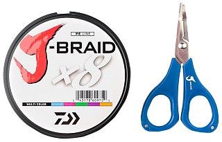 Шнур Daiwa J-Braid X8E-W/SC 0,06мм 150м multicolor + ножницы - фото 2