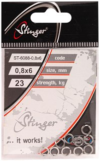 Кольцо заводное Stinger ST-6088-0.8х6 силовое 10шт