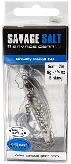 Воблер Savage Gear Gravity pencil 5см 8гр sinking crystal white glow - фото 2