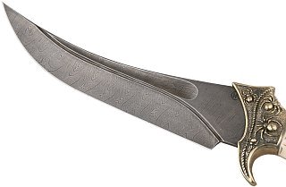 Нож ИП Семин Корсар дамасская сталь литье скорпион кость - фото 2