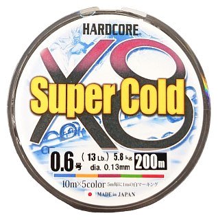 Шнур Yo-Zuri PE Hardcore X8 Duel super cold PE 0,6 5,8кг 200м 5 color - фото 3