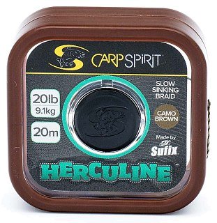 Поводковый материал Carp Spirit herculine braid 20м 20lb 9,1кг коричневый - фото 1