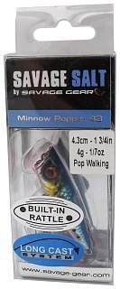 Воблер Savage Gear 3D minnow popper 4,3см 4гр  F pink belly sardine PHP