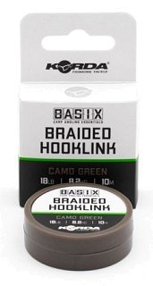 Поводковый материал Korda Basix Braided Hooklink 25lb 10м Camo green