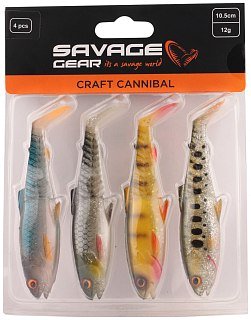 Приманка Savage Gear Craft cannibal paddletail 10,5см 12гр clear water mix 4шт