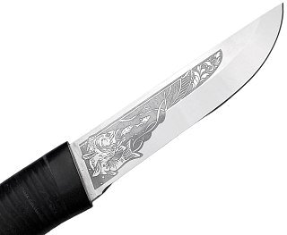 Нож Росоружие Риф 2 ЭИ-107 кожа рисунок - фото 2