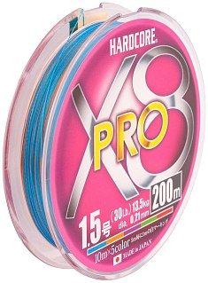 Шнур Yo-Zuri PE Hardcore X8 Pro Duel 1.5/0.21мм 13.5кг 200м 5 color - фото 1