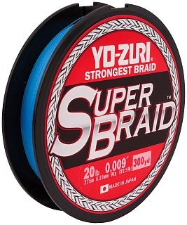 Шнур Yo-Zuri PE Superbraid Blue 300yds 20lbs 0,23мм