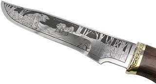 Нож Ладья Ферзь-1 НТ-14 Р 65х13 рисунок худ. литье венге - фото 3