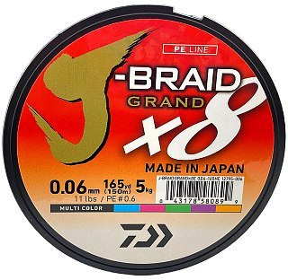 Шнур Daiwa J-Braid Grand X8 0,06мм 150м Multicolor - фото 2