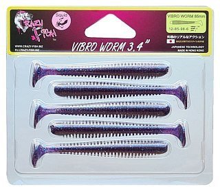 Приманка Crazy Fish Vibro worm 3,4" 12-85-98-6 - фото 2