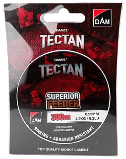 Леска DAM Tectan Superior feeder 300м 0,18мм 2,7кг 6lbs brown - фото 1