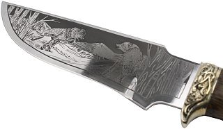 Нож Ладья Тайга НТ-13 Р 65х13 рисунок худ. литье венге - фото 3