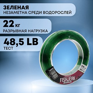 Леска Riverzone FishJerk 150м 0,8мм 48,5lb green - фото 3