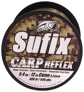 Леска Sufix Carp Reflex камуфляж 600м 0,25мм 5,4кг - фото 2