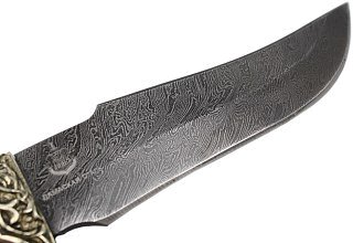 Нож Ладья Клык-2 дамаск венге худ. литье - фото 5
