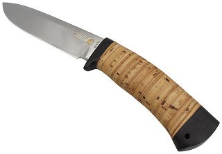 Нож Росоружие Артыбаш 95х18 позолота береста гравировка - фото 1